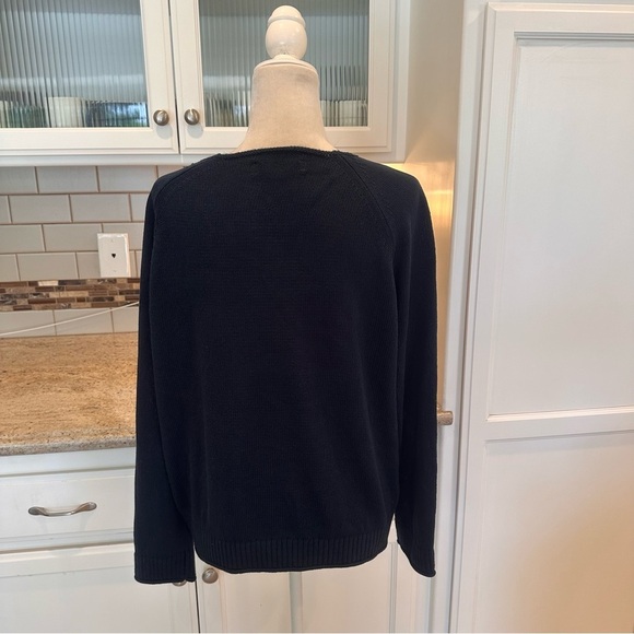 LOFT Navy Knit Sweater With Red Fish Size Large Nautical - Picture 5 of 9